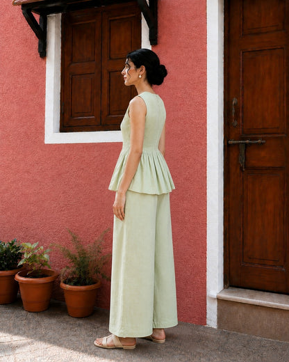Matcha Peplum Top