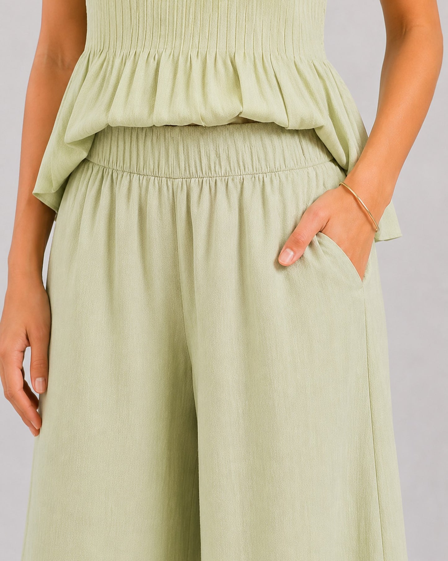 Matcha Peplum Top