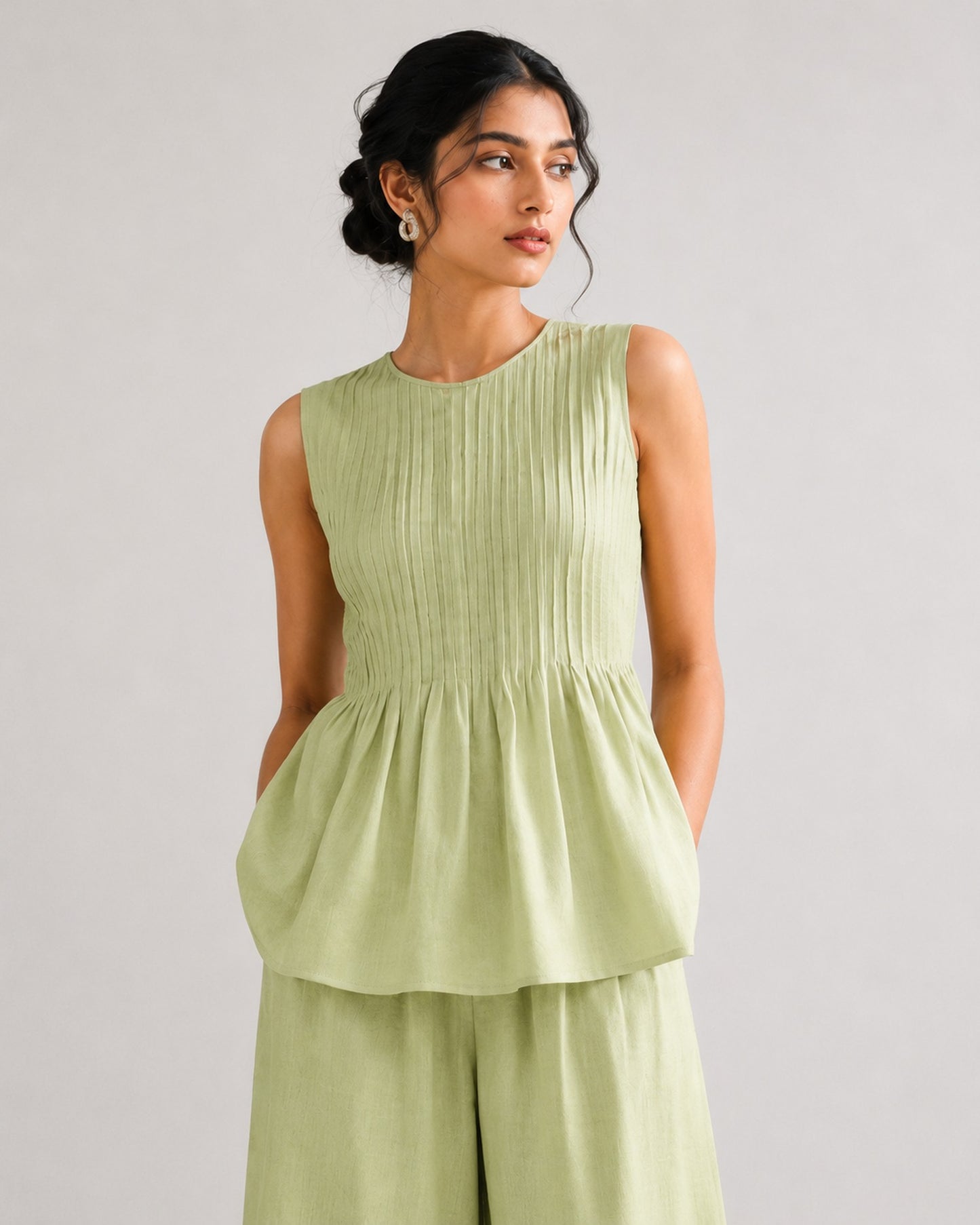 Matcha Peplum Top