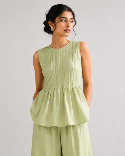 Matcha Peplum Top